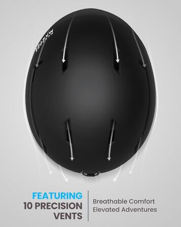 Комплект лижних шоломів OutdoorMaster, шолом для сноуборду з окулярами для дорослих - 12 вентиляційних отворів - лижні шоломи для чоловіків, жінок та дітей, матово-чорний, розмір L (58-61 см)