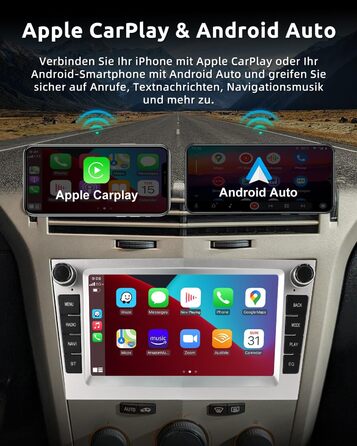 Автомобільне радіо ESSGOO 464G з бездротовим Carplay та Android для Vauxhall Opel Corsa C/D Zafira B Astra H Zafira b Meriva Vivaro Signum Combo з 7-дюймовим сенсорним екраном Bluetooth FM RDS GPS WiFi сріблястий