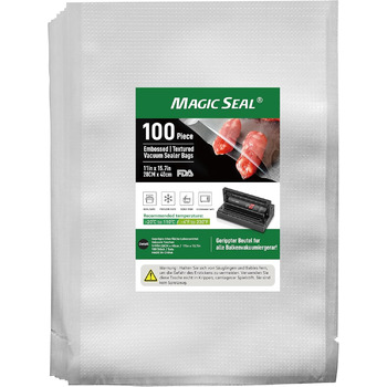 Структура вакуумного пакета MAGIC SEAL, дуже товста вакуумна пакувальна плівка 190 мкм, PAPE, без BPA, sac sous vide, 100 пакетів (28 x 40 см)