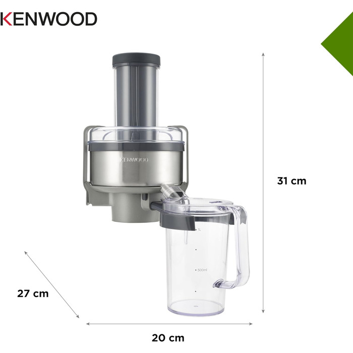 Професійна соковижималка Kenwood AT641 для кухонного комбайна Cook Chef KM 070, нержавіюча сталь, 20 х 27 х 31 см