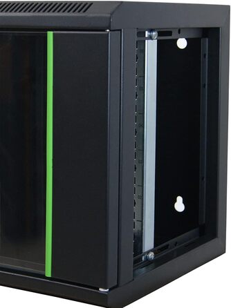 Міні-мережевий корпус WAYTEX 37483, 10 дюймів, 6U, відсік для дисків, серверний, зі скляними дверцятами та чорним замком, постачається у зібраному вигляді