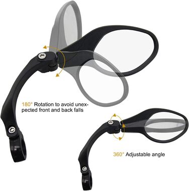 Дзеркало заднього виду Arkham Bicycle для мотоцикла HD з нержавіючої сталі, покоління 2.0 ( праве еліпс) овальної форми, 2 - праве