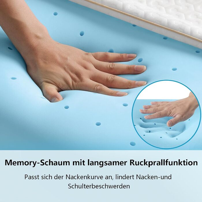 Подушка BedStory з гелевої піни з ефектом пам&39яті 60x40, висота 13 см, м&39яка подушка для сну на боці, ергономічна подушка зі знімним та пральним чохлом, сертифікована Oeko-Tex подушка Visco 60x40x13 см