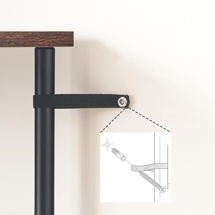 Ярусна книжкова полиця HOOBRO, окремостояча полиця в ретро стилі, полиця для DVD, офісна полиця, відкриті полиці, легке складання, для вітальні, офісу, вінтажний коричневий та чорний EBF165SJ01 38 x 28 x 166,5 см, рустикальний коричневий чорний, 6-