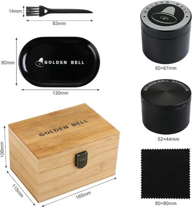 Подрібнювач пилку LIHAO для Spice Herbs Spices Herb Набір з 4 предметів зі скребком для пилку (чорний) (подрібнювач з коробкою)