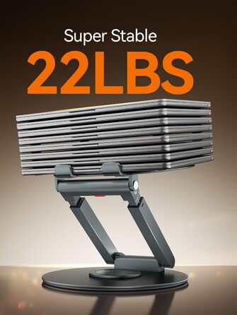 Стійка для ноутбука Anifrim 360 з регулюванням висоти та кута нахилу, розширювана, ергономічна підставка для ноутбука для стоячих столів, сумісна з MacBook та ноутбуками 10-17 дюймів, сірого кольору