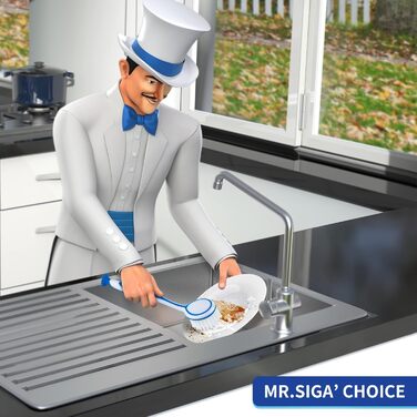 Щітки для миття посуду MR.SIGA Plastis щітка з SAUGNAPF - можна мити в посудомийній машині, набір з 3 шт. , розмір діаметр 5,5 х 2