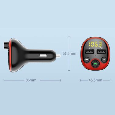 Автомобільний MP3-програвач Bluetooth Гучний зв'язок, передавач частотної модуляції Bluetooth для автомобіля Bluetooth 5.0 Бездротовий автомобільний аудіоадаптер Зарядний пристрій Функція гучного зв'язку Музичний плеєр із подвійним зарядним пристроєм USB