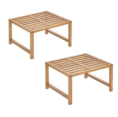 Кухонна полиця Yisen, кухонний органайзер, тримач для спецій, штабелюється, органайзер для полиць з масиву ясена для кухні, для ванної кімнати (комплект з 2 шт.)