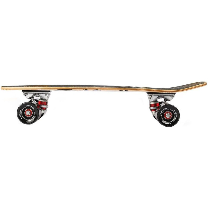 Скейтборд FunTomia Mini-Board Cruiser 57 см, виготовлений з 7-шарового канадського клена, включаючи кулькові підшипники ABEC-9. Білий череп / з чорними колесами.