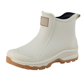 Чоловічі гумові чоботи, водне взуття, гумове взуття з верхнім одягом, студентський повсякденний одяг, все для роботи на свіжому повітрі, риболовлі, миття автомобіля, кухні, не бахіли, гумові гумові чоботи, високе взуття, чоловічі, бежевого кольору, 38 2/3