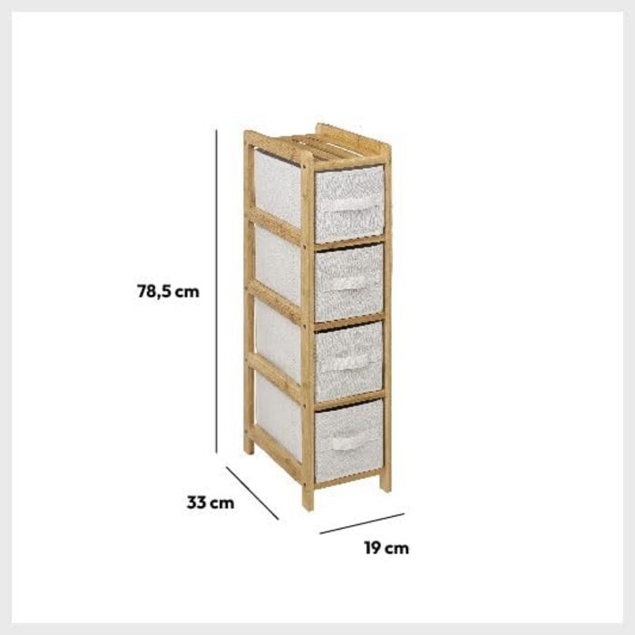 Елегантна полиця з 4 кошиками Tidy Box з бамбука, 5five -