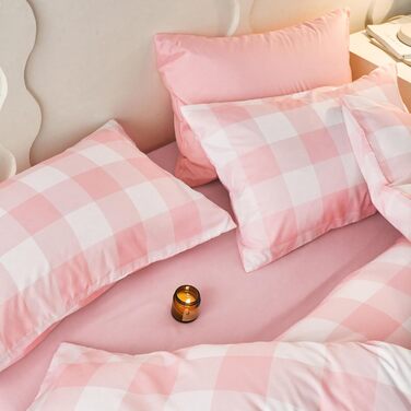 Комплект постільної білизни Wake In Cloud - Gingham, в клітинку, буйволяча клітинка, коттеджкор, милий, геометричний, м'який, легк