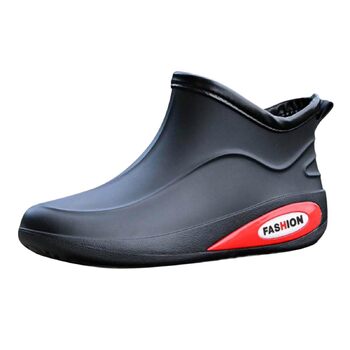 Чоловічі дощовики короткі нековзні водні чоботи модні дощовики гумове взуття робоче коротке водне взуття портативне розмір 41 EU чорний, 2026