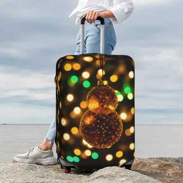 Блискуча різдвяна прикраса для валізи, захисний чохол для багажу, міцний захист для валіз розміром 45.7 - 81.3 см, малий розмір, Чорний