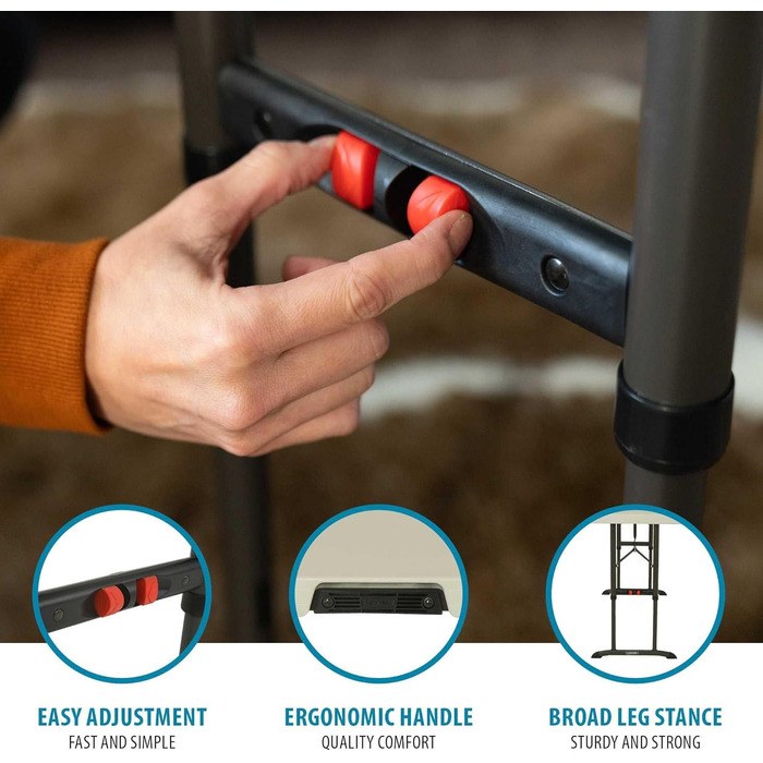 Складаний стіл Lifetime 80387, 1,22 м, регульований, мигдалеподібний