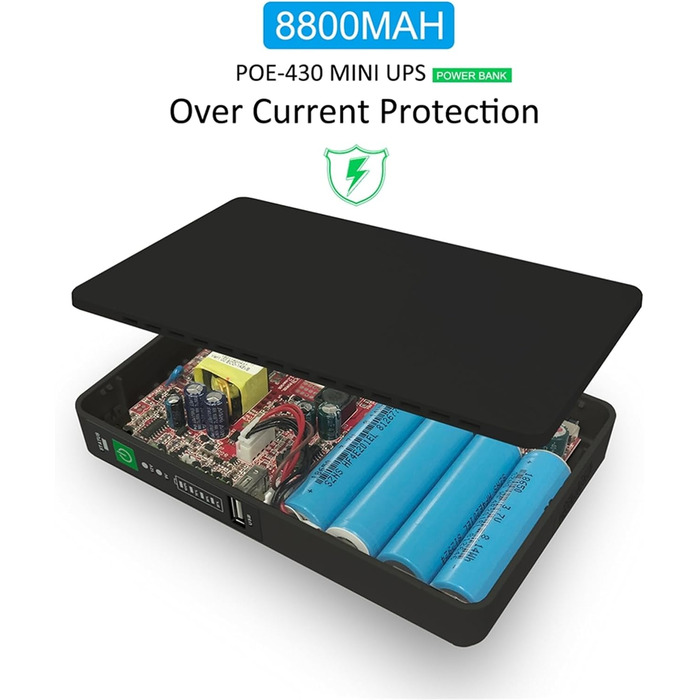 Міні ДБЖ Джерело безперебійного живлення 8800Mah Powerbank Міні ДБЖ з гігабітним POE для бездротового маршрутизатора, модему, каме