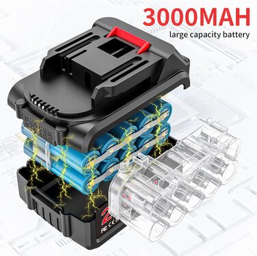 Міні-бензопила з акумулятором 3000mAh * 2, 12-дюймова акумуляторна бензопила електрична, одноручна бензопила електрична, ручна бензопила акумуляторна з запобіжним замком для садових ножиць ножиці для обрізки ножиці для різання дерева