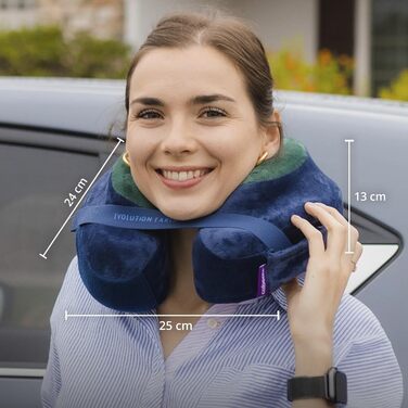 Дорожня подушка Cabeau Evolution Earth з розкішної піни з ефектом пам&39яті, найкраща дорожня подушка з підтримкою голови, шиї та підборіддя на 360 градусів (Fire) Oxide