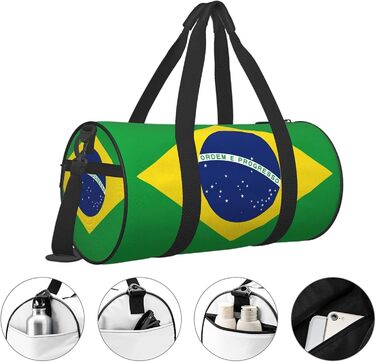 Спортивна сумка з бразильським прапором для фітнесу та подорожей, велика дорожня сумка, вихідного дня для чоловіків та жінок