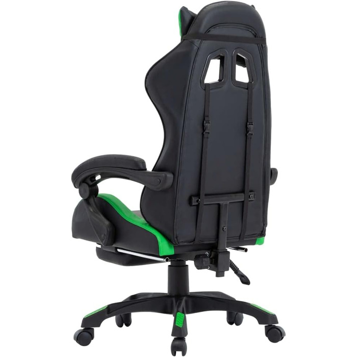 Ігрове крісло з підставкою для ніг, геймерське крісло, офісне крісло, стілець для столу, комп&39ютерне крісло, зелено-чорна штучна шкіра
