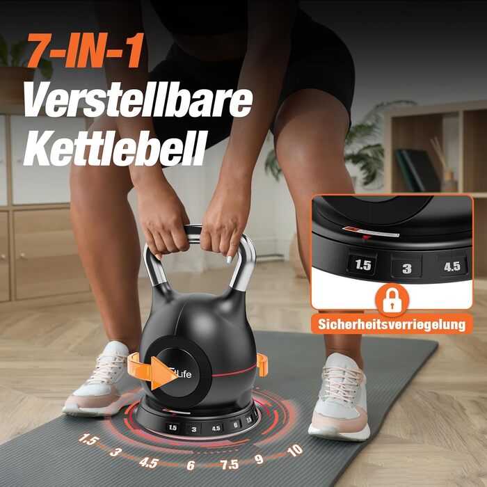 Набір розбірних гирь DH FitLife 7-в-1, регульована вага 1,510 кг
