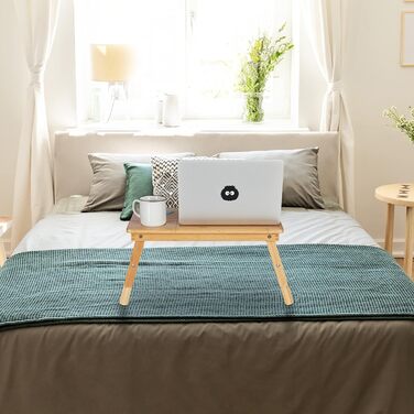 Бамбуковий стіл для ноутбука Relaxdays з охолодженням