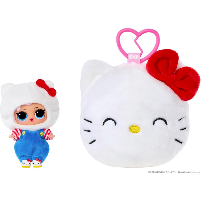 Двостороння плюшева іграшка-сюрприз. М'яка фігурка Sanrio з міні-лялькою L.O.L., 5 сюрпризів та брелок, від 4 років, 41 см
