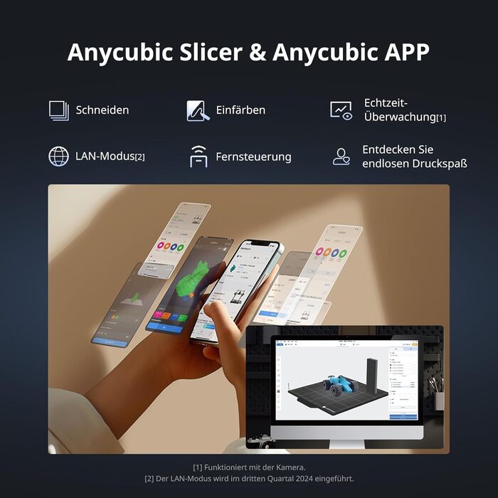 Багатоколірний комбінований 3D-принтер Anycubic Kobra 3, друк у 4 кольори, висока швидкість 600 мм/с, висихання нитки під час друк