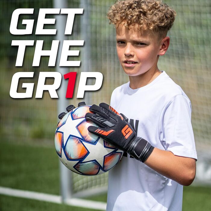 Воротарські рукавички GRIPMODE для дітей, юніорські, червоні 2.0 - Воротарські рукавички з великою ловною поверхнею - Футбольні воротарські рукавички з 3-міліметровим латексом Griptec для додаткового зчеплення - Розмір 4-6 6 Junior Red 2.0