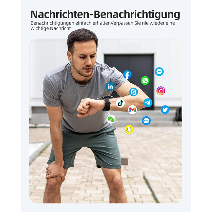 Розумний годинник Parsonver для жінок та чоловіків, водонепроникний плавальний годинник 5ATM, 1,8-дюймовий HD-екран для фітнесу з понад 100 спортивними режимами, відстеженням серцевого ритму та сну, розумний годинник для Android та iOS, чорний