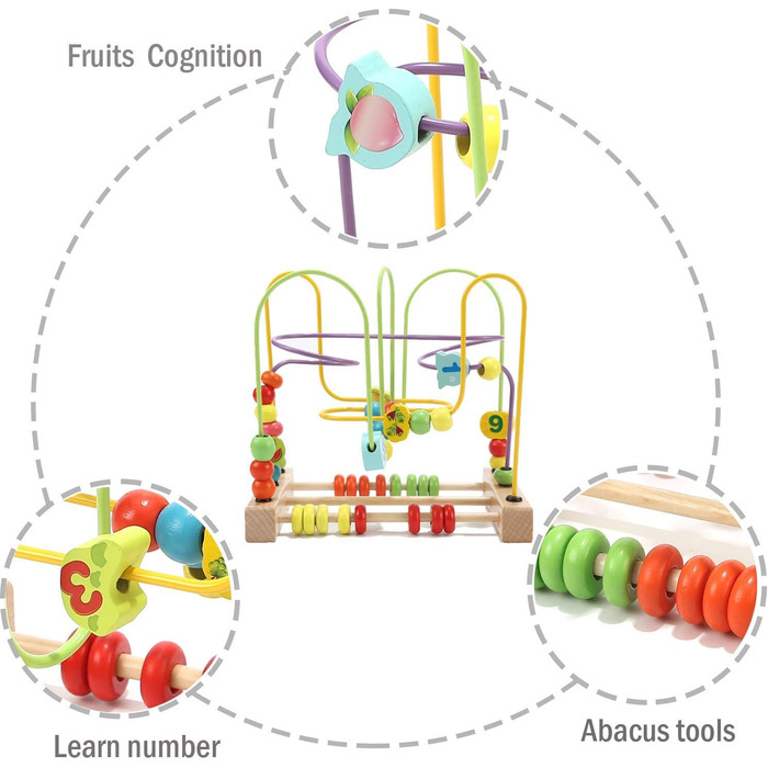 Дерев'яні рухові навички петля американські гірки дерев'яна іграшка рухома навчальна гра бісер лабіринт дитяча іграшка для дітей