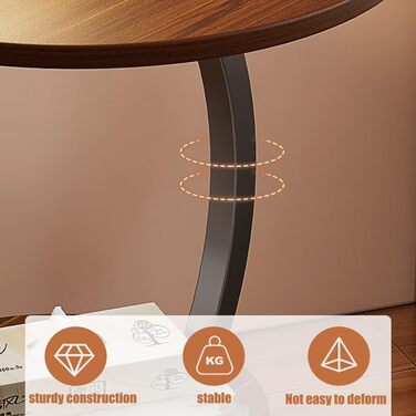 С-подібний журнальний столик, круглий дерев&39яний журнальний столик, круглий журнальний столик, столик для вітальні, маленький столик з подвійною полицею, столик для дивана, сучасний мобільний журнальний столик, маленький журнальний столик для дивана та 