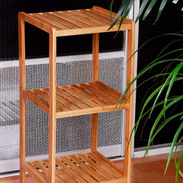 Полиця для ванної кімнати бамбукова з 3 полицями ВхД 79 х 33 х 33 см Шикарна стояча полиця з натурального дерева Бамбукова полиця