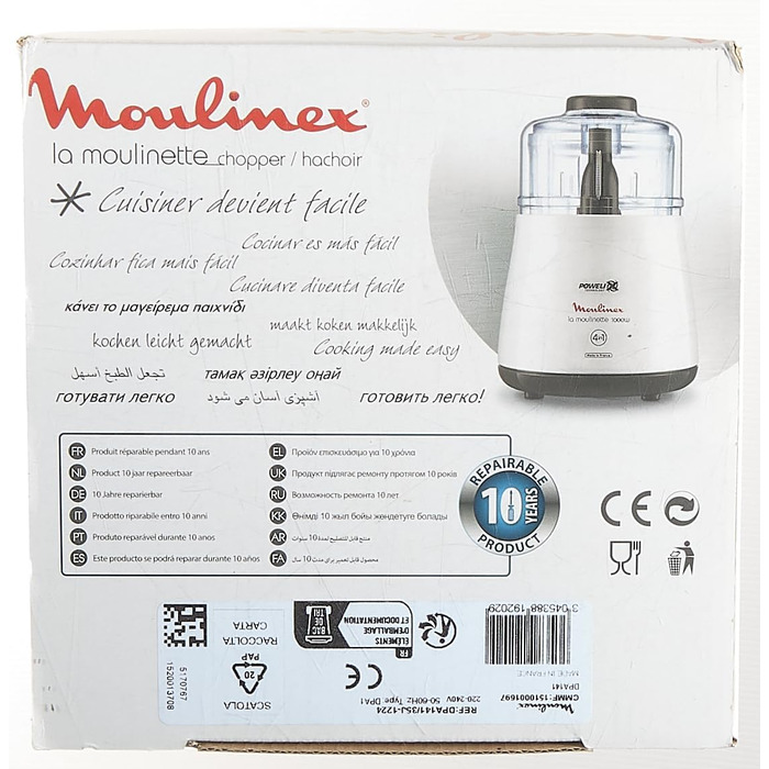 Подрібнювач Moulinex DPA141 La Moulinette білий Одинарний