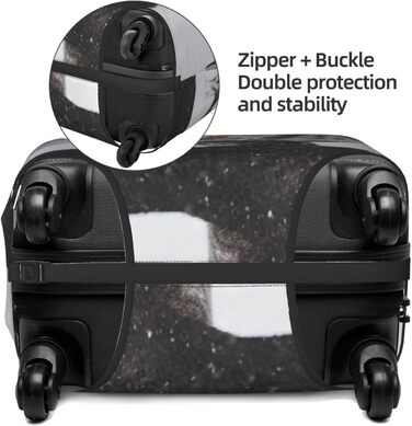 Чохол для валізи Засніжений Олень, еластичний захист від подряпин та пилу, чорний, розмір 90