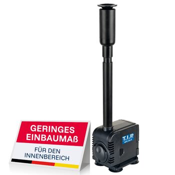 Акваріумний насос T.I.P. Zimmerbrunnenpumpe WPZ 450 R Регульована помпа для акваріума, продуктивністю 450 л/год Компактний дизайн для внутрішнього використання Чорний 30420. Продуктивність 200-450 л/год, для внутрішнього застосування.