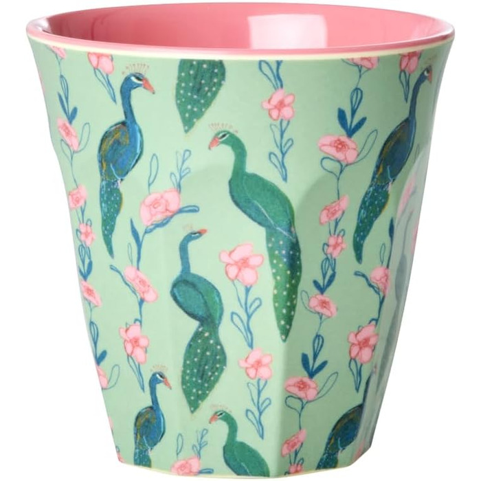 Чашки з рису та меламіну - принт павича та квітки - набір із 6 чашок, дитячі чашки, кемпінгові чашки, кемпінговий посуд, чашки для пиття, меламіновий посуд, ударостійкий, без бісфенолу А, набір чашок 160 мл, малий