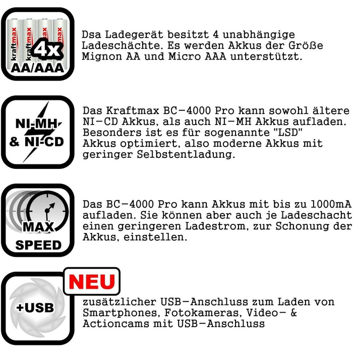 Зарядний пристрій 8 шт. AA Eneloop Akkus у коробці 8 батарейок Eneloop AA, 4000 Pro