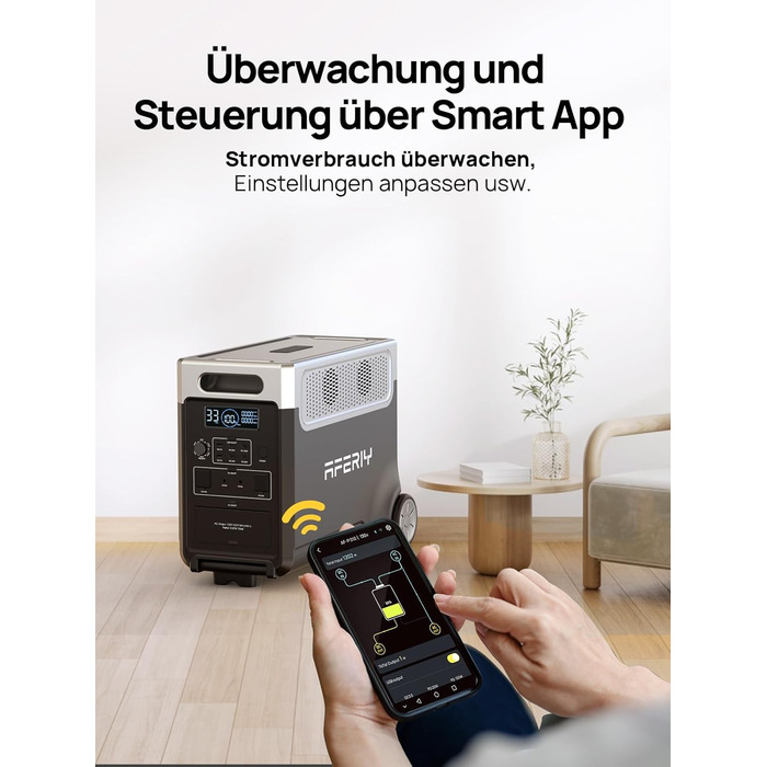 Сонячний генератор AFERIY потужністю 3600 Вт з 2 сонячними панелями по 400 Вт, портативна електростанція потужністю 3840 Втгод, акумулятор LiFePO4, 220-240 В, складна сонячна панель з USB, клас захисту IP65, для кемпінгу на свіжому повітрі, подорожей, від