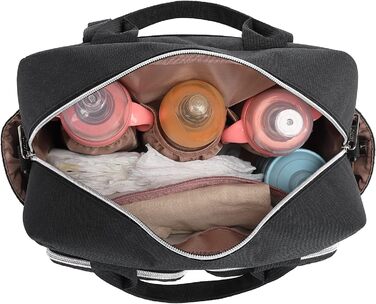 Сумка для пеленання дитини, стильна, для мами і тата, дорожня сумка-трансформер з ізольованими кишенями чорна