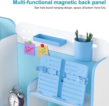 Комплект письмового столу та стільця для дітей віком від 3 до 18 років, дитячий художній стіл з регульованою висотою для дівчаток та хлопчиків, ергономічний дитячий стіл з шухлядою, рожева книжкова полиця