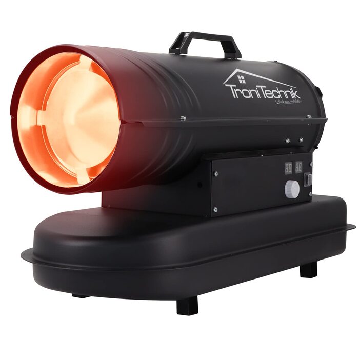 Дизельний обігрівач Tronitechnik, дизельний генератор гарячого повітря потужністю 20 кВт, будівельний обігрівач з баком на 19 л, цифровий дисплей температури, захист від перегріву