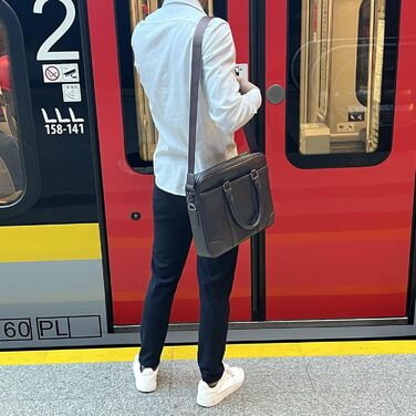 Преміальна сумка для ноутбука з екошкіри, унісекс через плече, портфель в елегантному дизайні, для ноутбуків 14/15,6/16 дюймів, ро