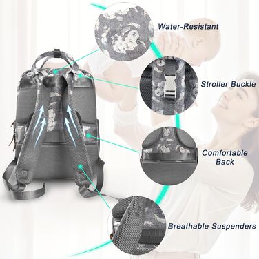 Рюкзак-пеленатор, випадковий рюкзак-пеленатор, сумки для пеленання великої місткості, які підходять для подорожей, покупок і прогу