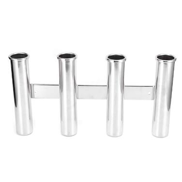 Тримач для вудки KIMISS з 4 трубками з нержавіючої сталі для кріплення на човні та яхті - вертикальне кріплення для безпечної риболовлі в морському середовищі