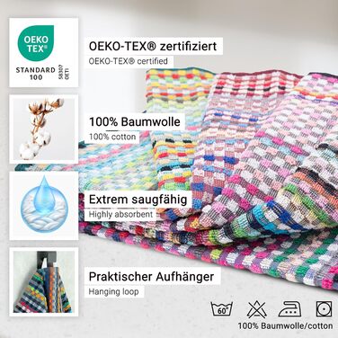 Набір з 5 чайних рушників, універсальні рушники, 45x90 см, бавовна, кольорові 45 x 90 см Кольорові