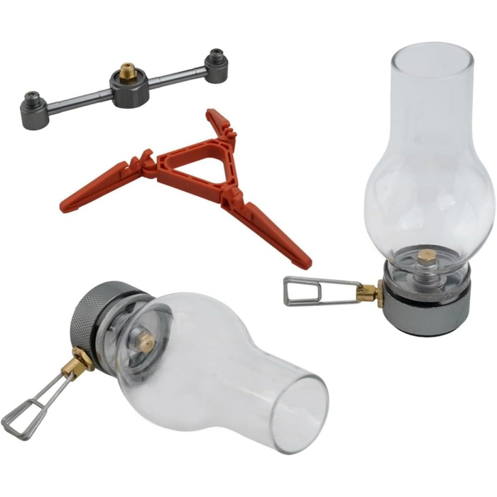 Газовий ліхтар з підсвічуванням, газова лампа, газовий ліхтар для кемпінгу, 12 см, підходить для походів та кемпінгу, 1 комплект