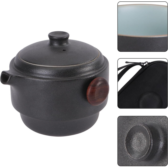 Набір для чаювання Кунг-Фу з кераміки, портативний, з кришкою та ситечком ідеальний вибір для любителів чаю в дорозі