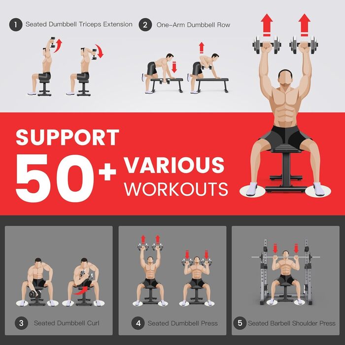 Силова лава, плоска лава, екстремальна вантажопідйомність 660 кг, тренувальна лава, фітнес-лава для домашнього використання для тренувань усього тіла, 100